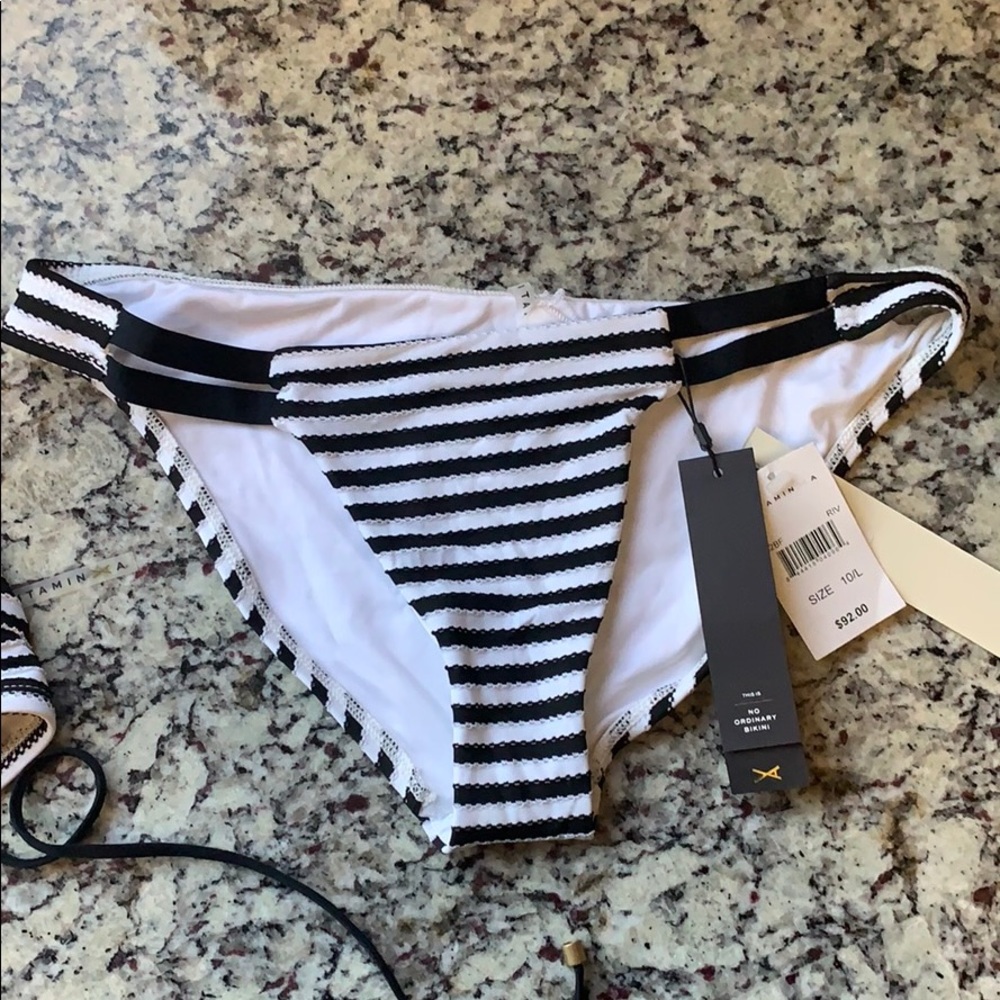 Striped black and white vitamin A bikini